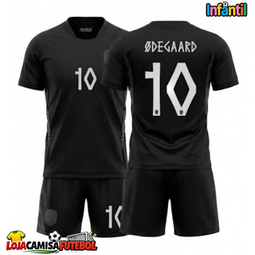 Camisa de Futebol Noruega Martin Odegaard #10 Equipamento Secundário Infantil Mundo 2026 Manga Curta (+ Calças curtas)